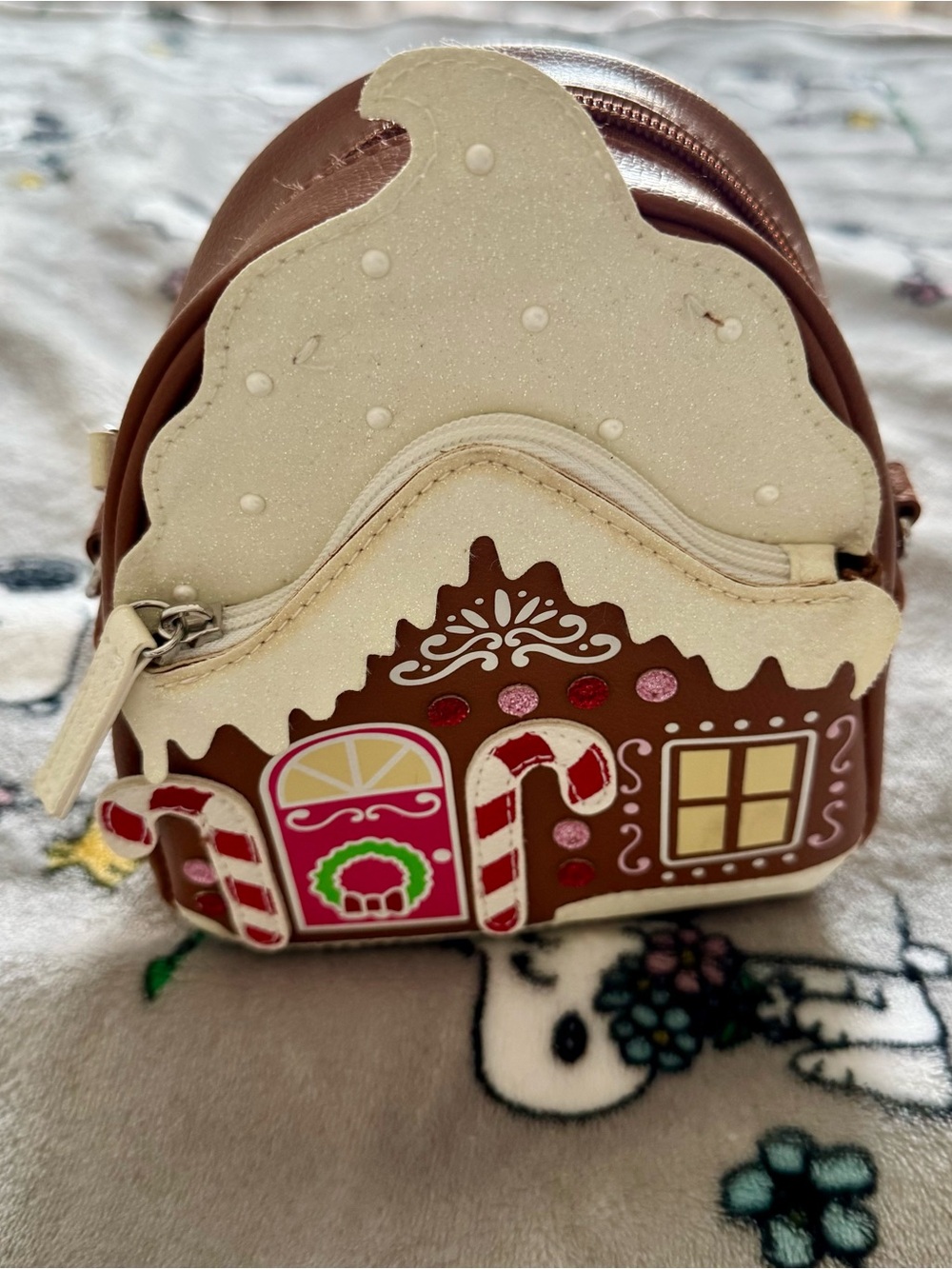 Bath & Body Works Holiday Gingerbread House Crossbody Bag - Brown & Cream